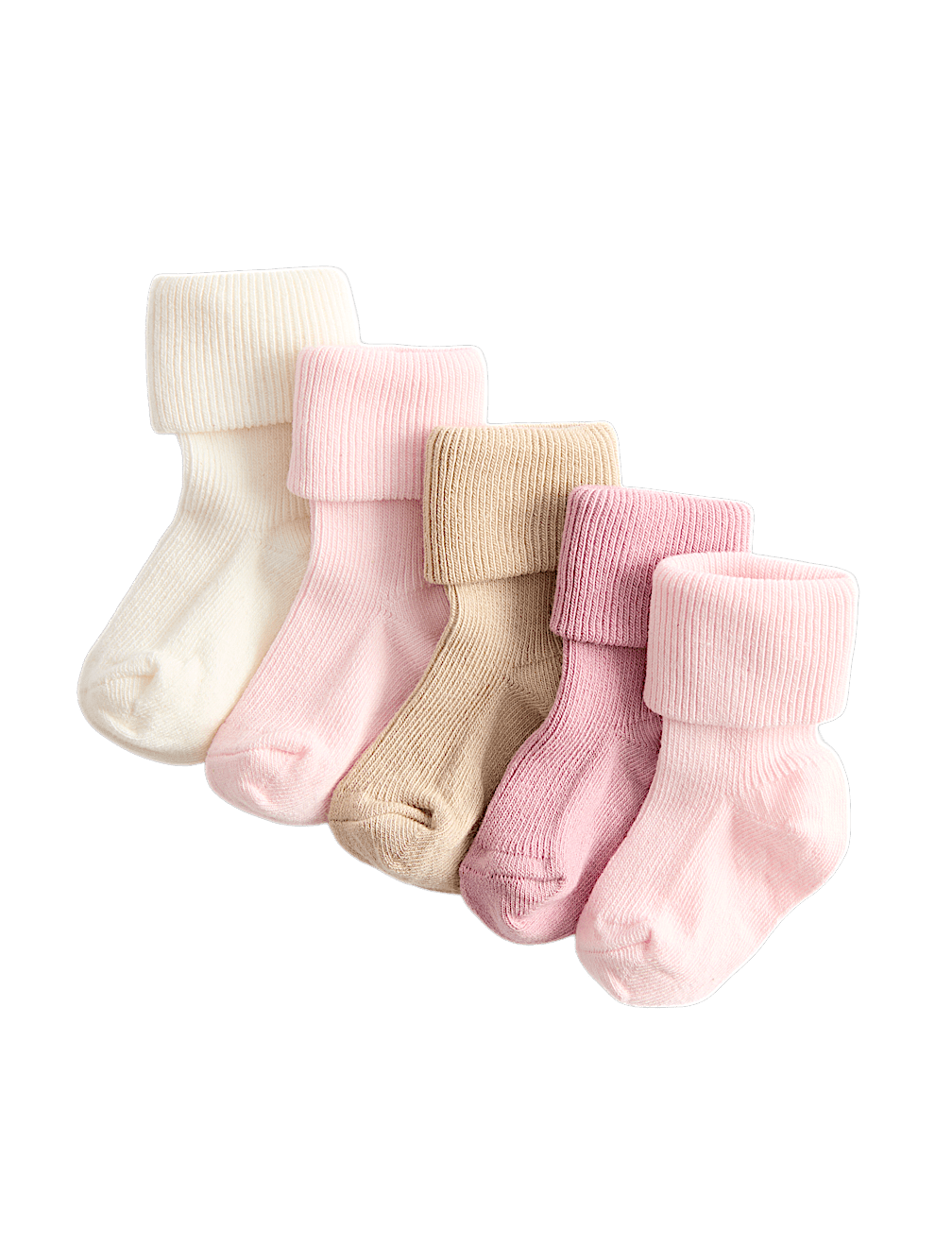 5 Pack Cotton Rich Ribbed Baby Socks (0-2 Yrs)