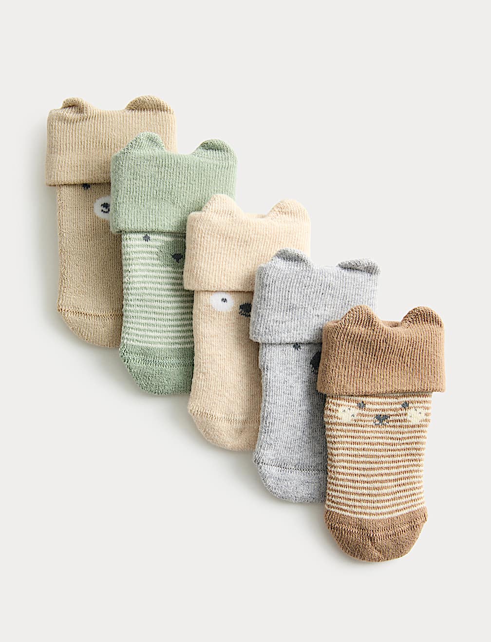 5 Pack Cotton Rich Faces Socks (7lbs - 2 Yrs)