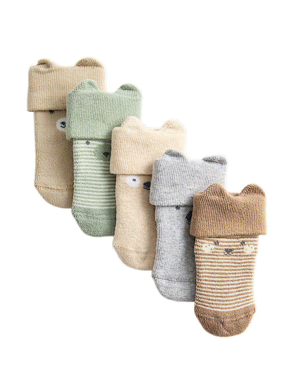 5 Pack Cotton Rich Faces Socks (7lbs - 2 Yrs)