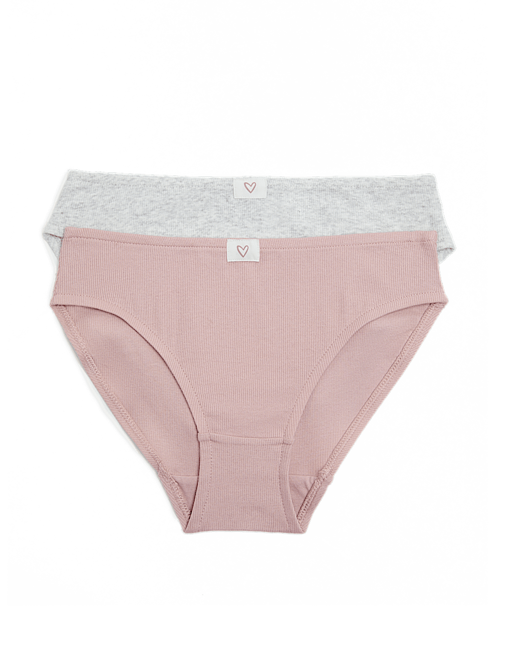 2 Pack Cotton with Stretch Heart Knickers (7-16 Yrs)