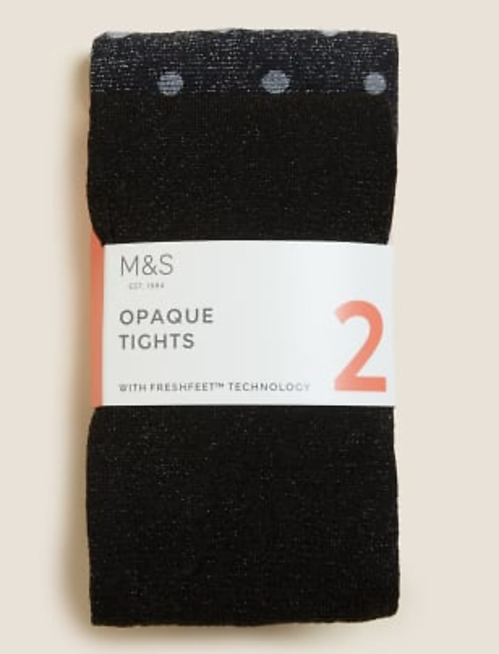 2pk Sparkle Opaque Tights (3 - 14 Yrs)