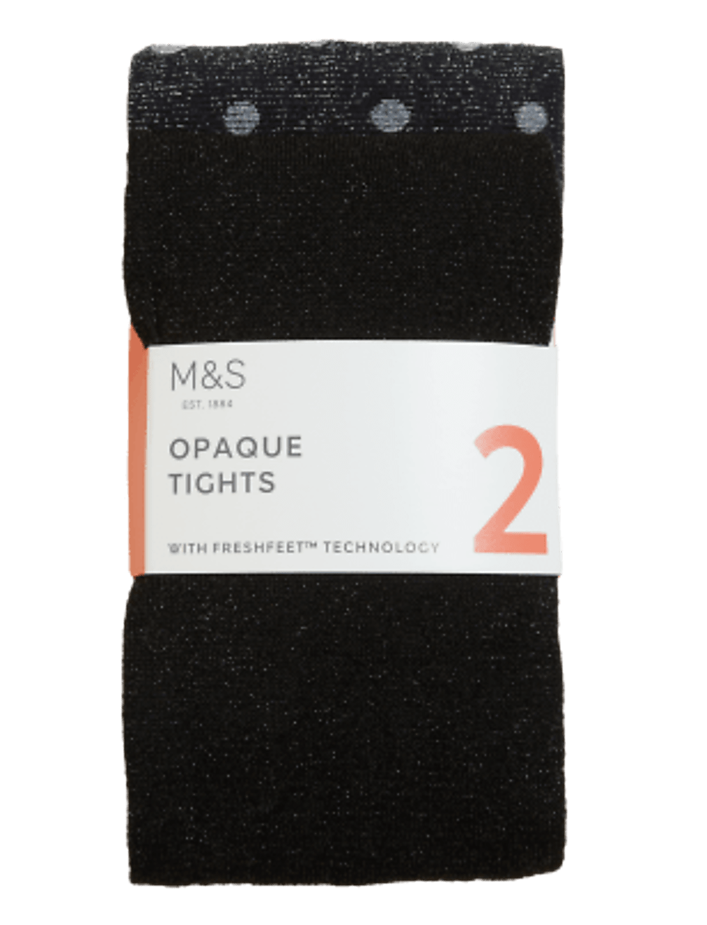 2pk Sparkle Opaque Tights (3 - 14 Yrs)
