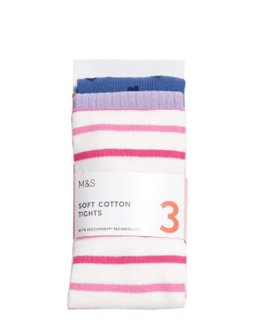 3pk Cotton Rich Assorted Tights (2-14 Yrs)