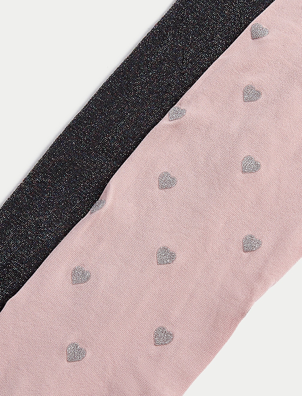 2pk Pink & Charcoal Sparkly Tights (2-14 Yrs)
