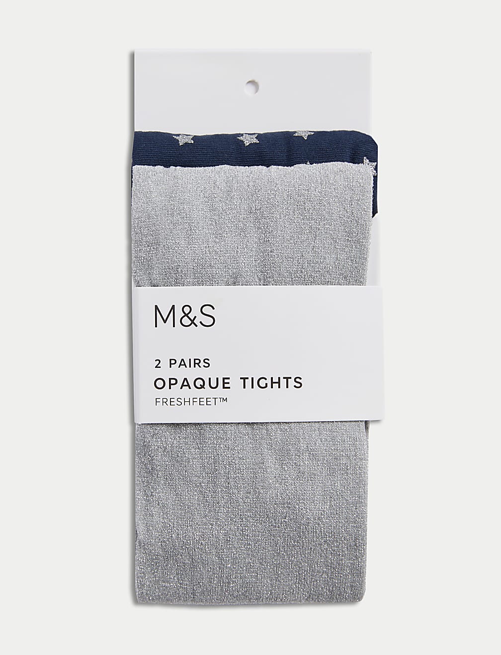 2pk Metallic Star Tights (2-14 Yrs)