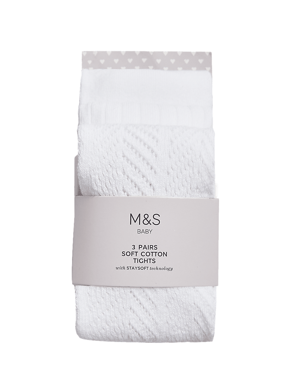 3 Pack of Pelerine, Ribbed & Plain White Tights (0-2 Yrs)