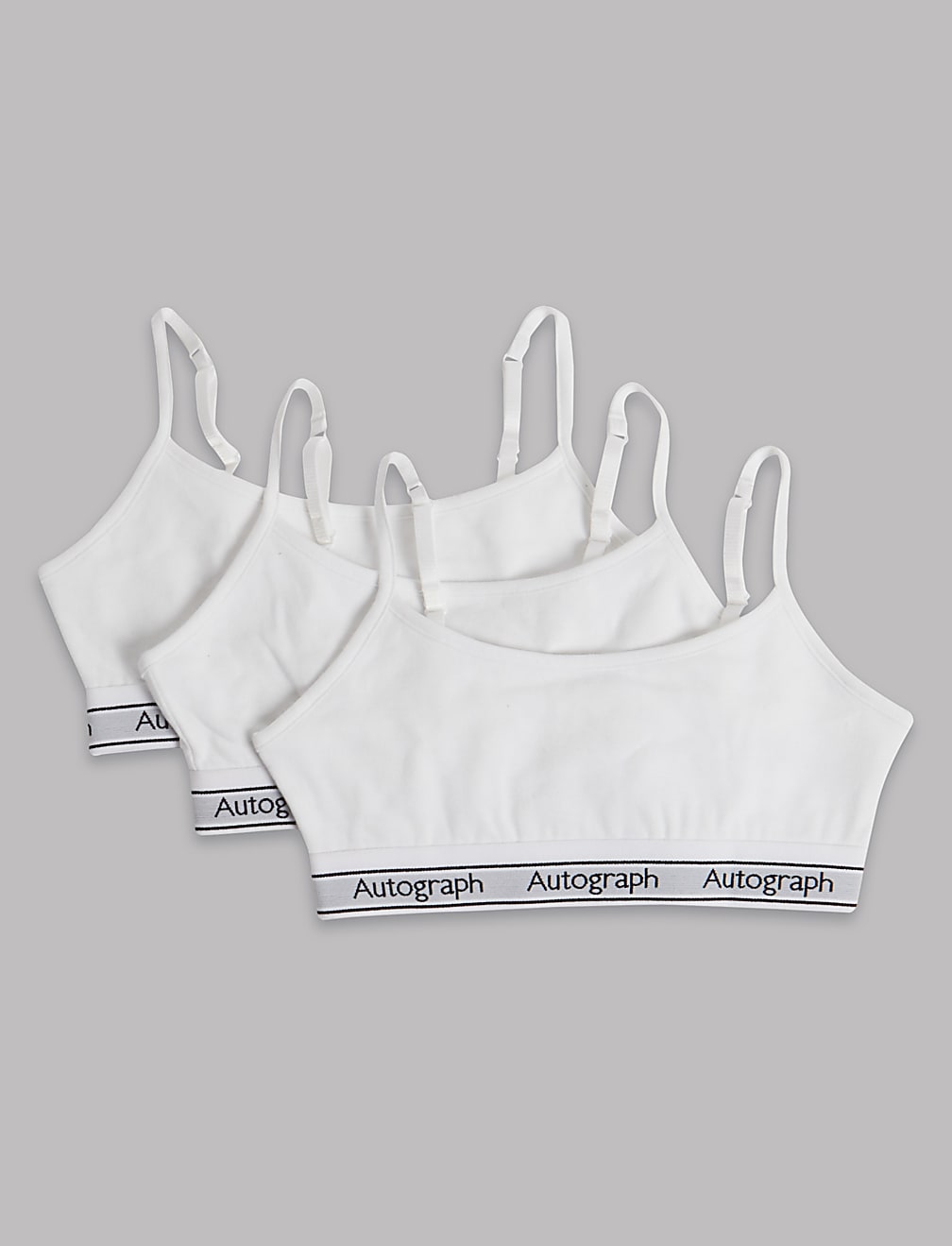 3 Pack Cotton with Lycra Cropped Tops