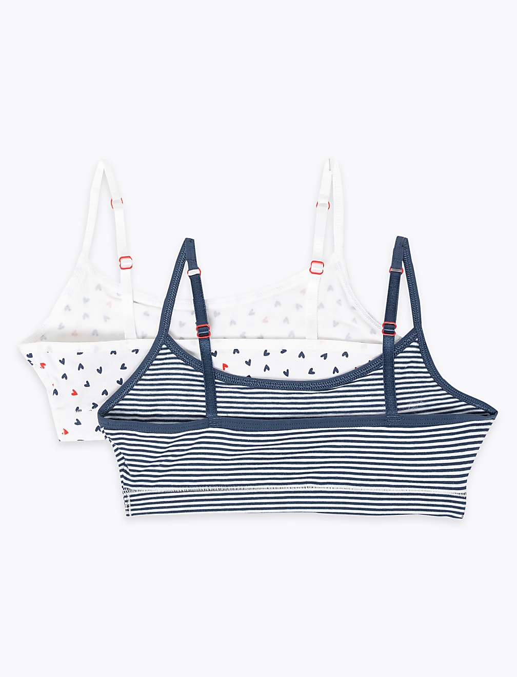 2 Pack Flexfit™ Heart Print Crop Tops
