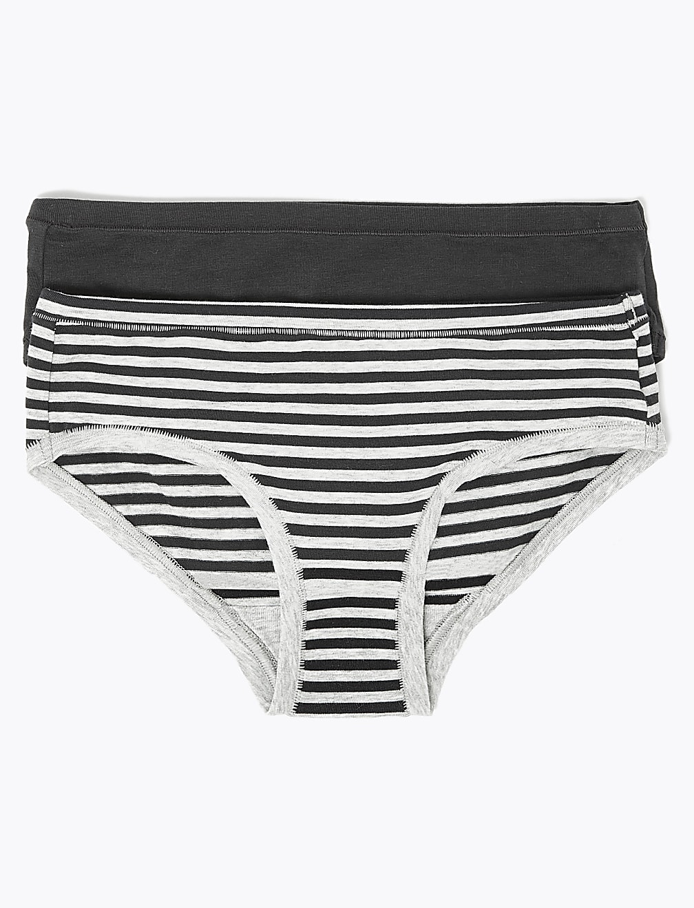 2 Pack Striped Knickers (6-16 Years)