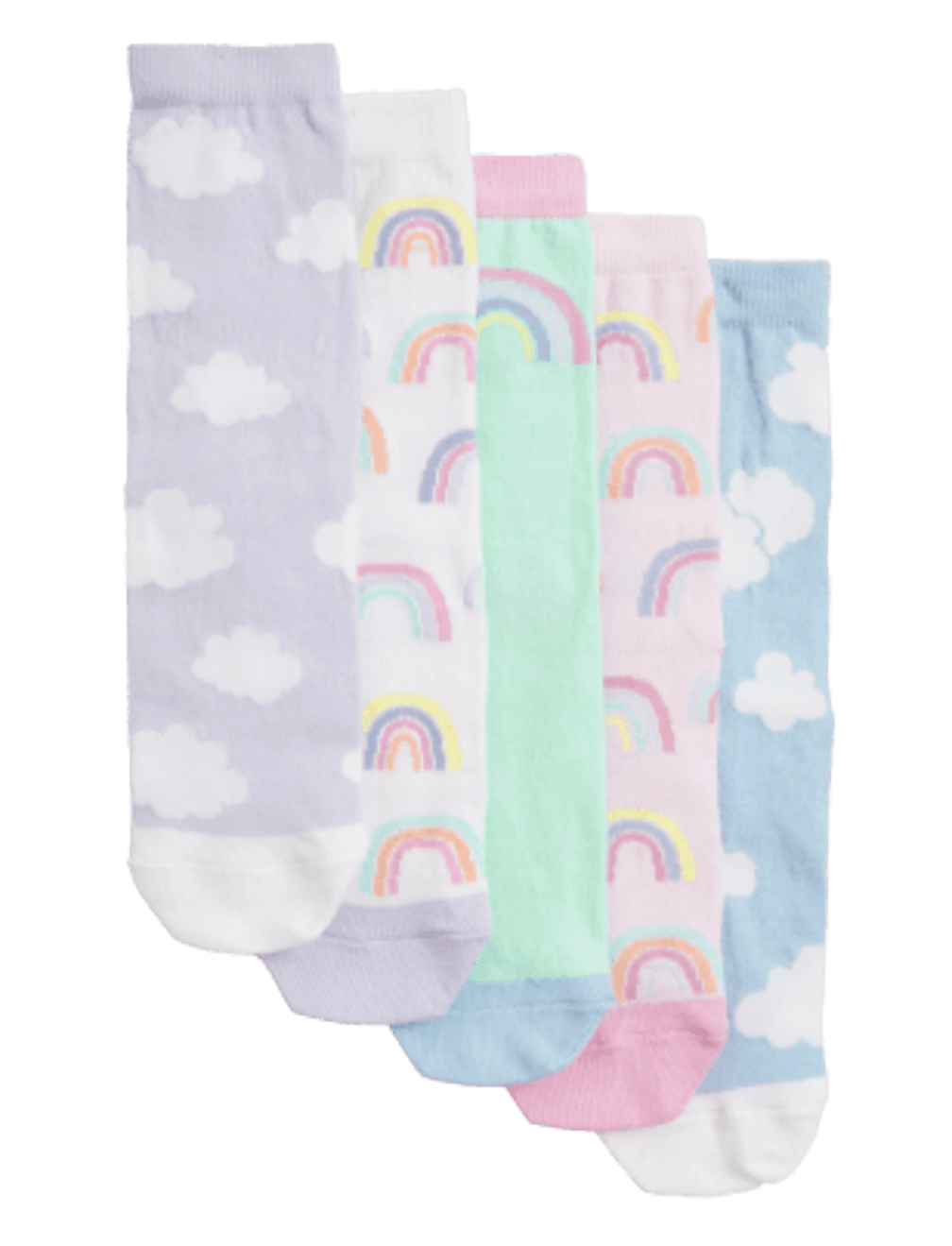 5pk Cotton Rich Rainbow Socks