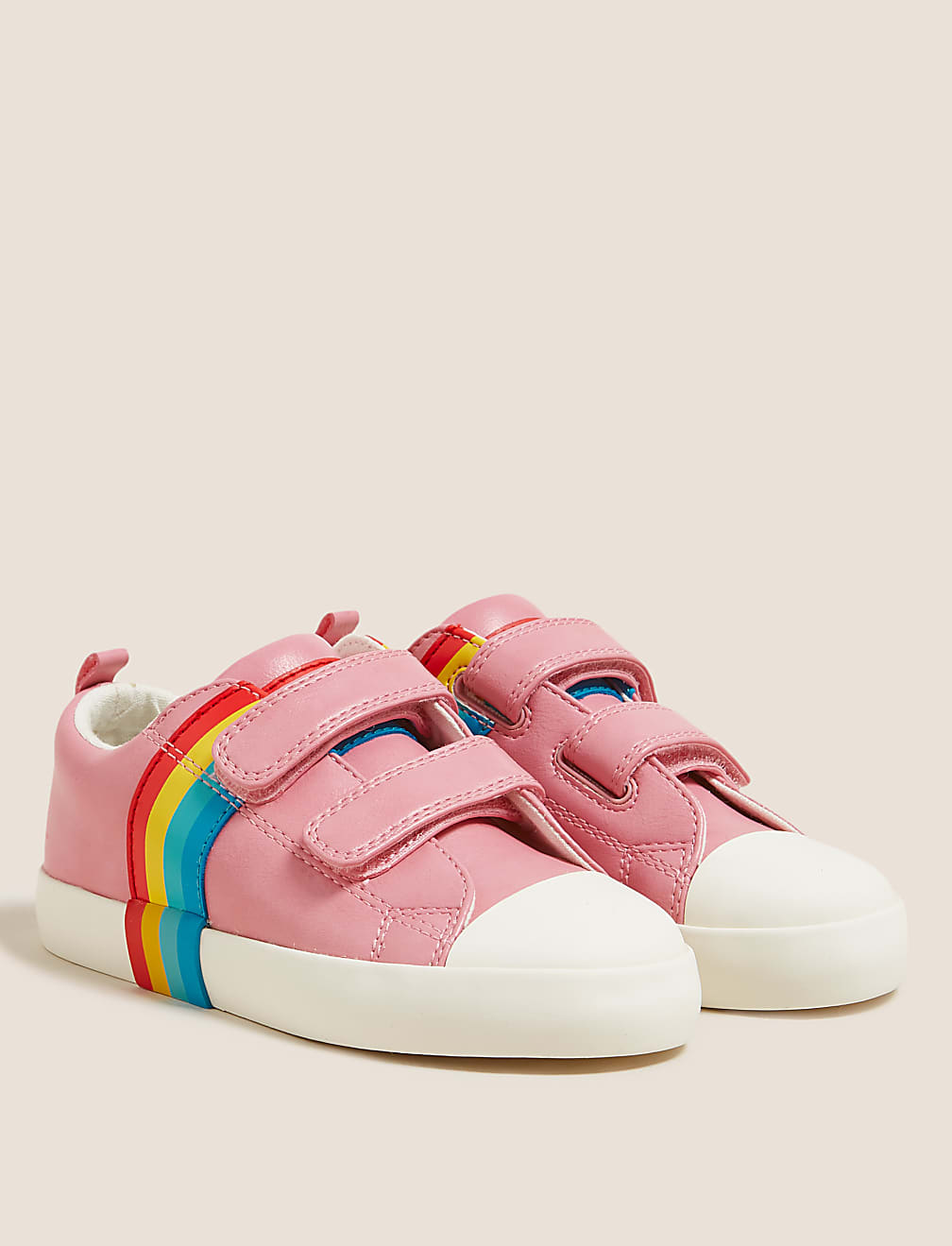 Kids' Freshfeet™ Rainbow Riptape Trainers (5 Small - 12 Small)