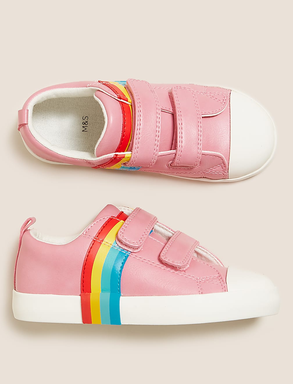 Kids' Freshfeet™ Rainbow Riptape Trainers (5 Small - 12 Small)