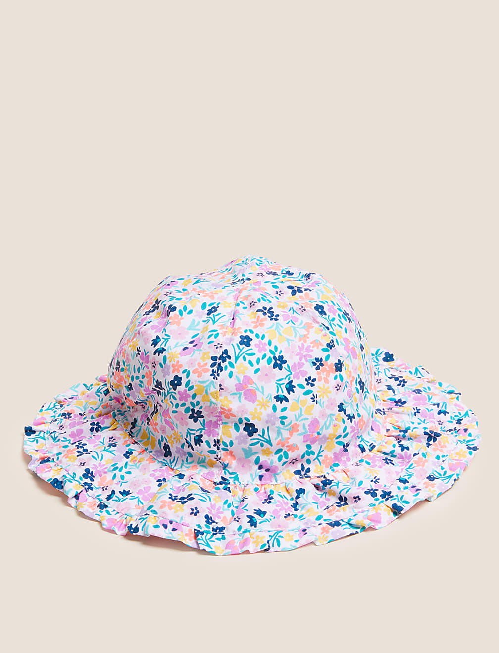 Kids' Pure Cotton Floral Sun Hat (0-6 Yrs)
