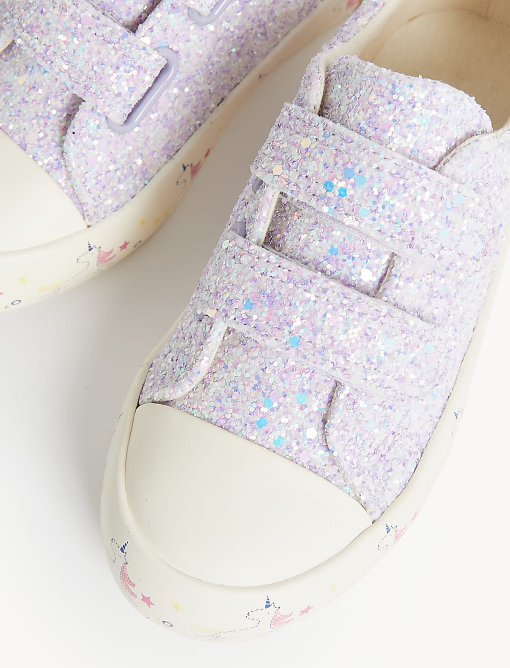 Kids&rsquo; Freshfeet&trade; Glitter Riptape Trainers