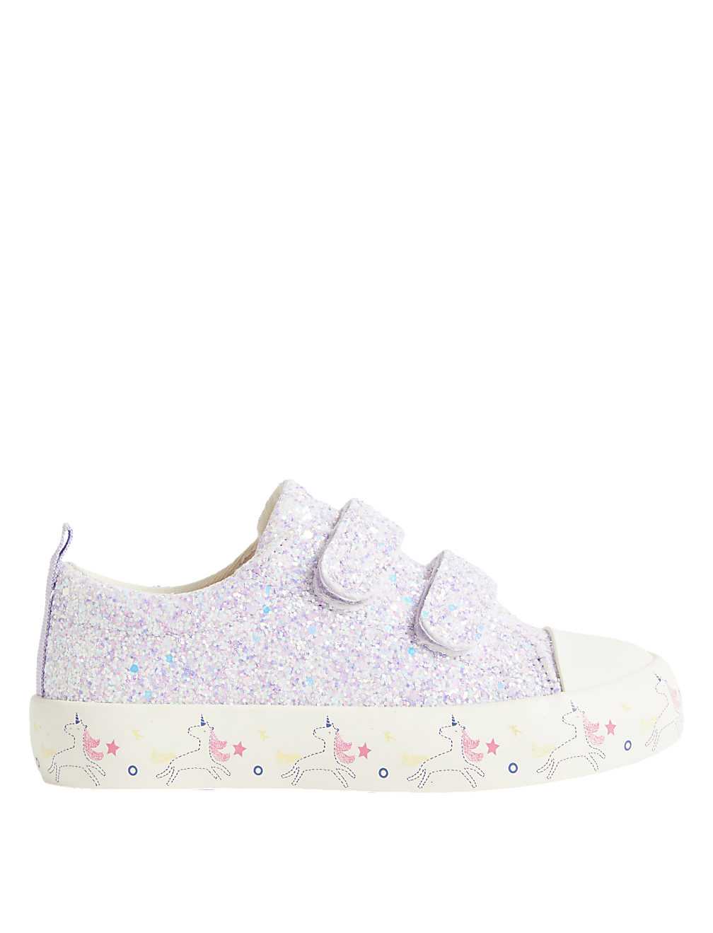 Kids&rsquo; Freshfeet&trade; Glitter Riptape Trainers