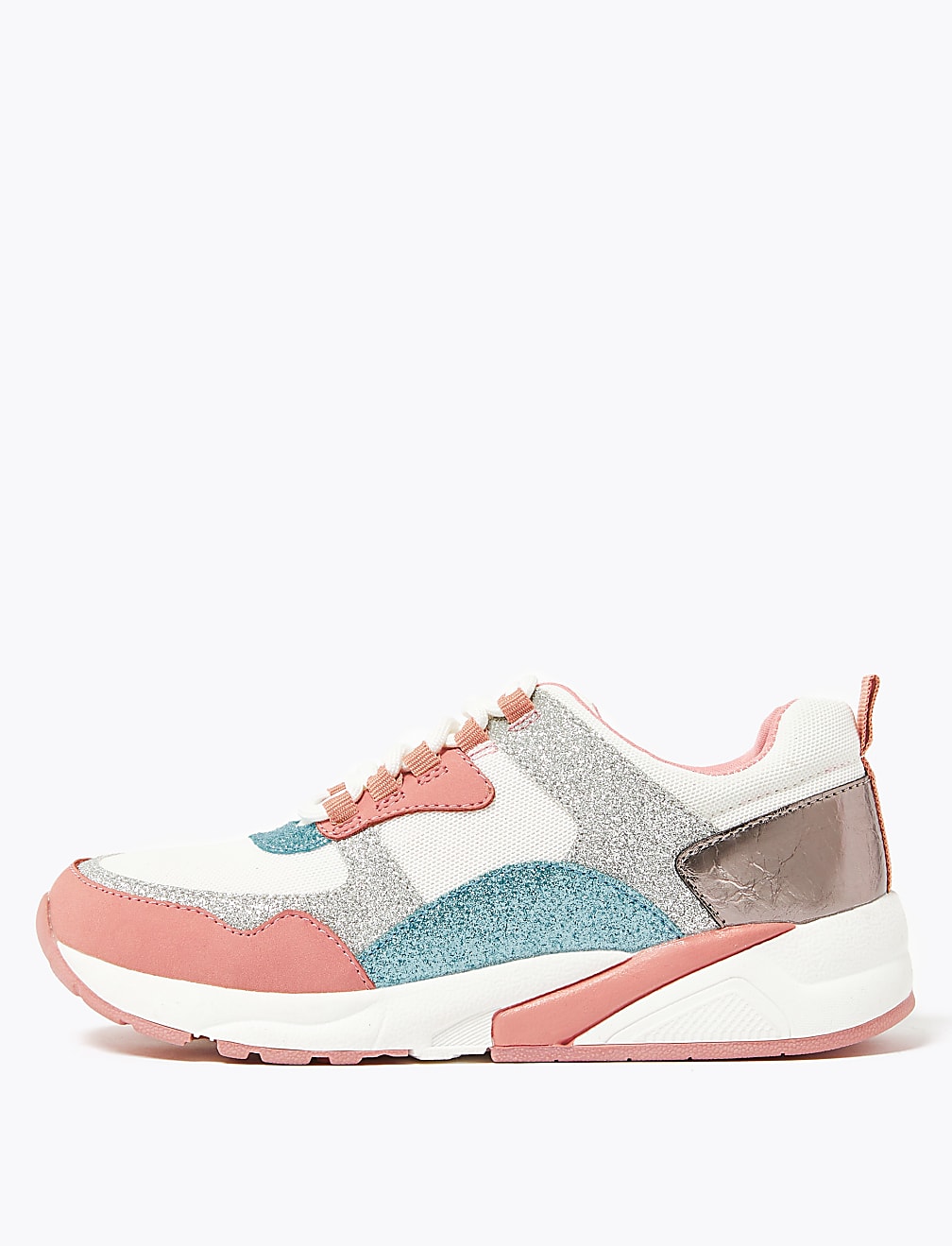 Kids' Chunky Sparkle Lace Up Trainers
