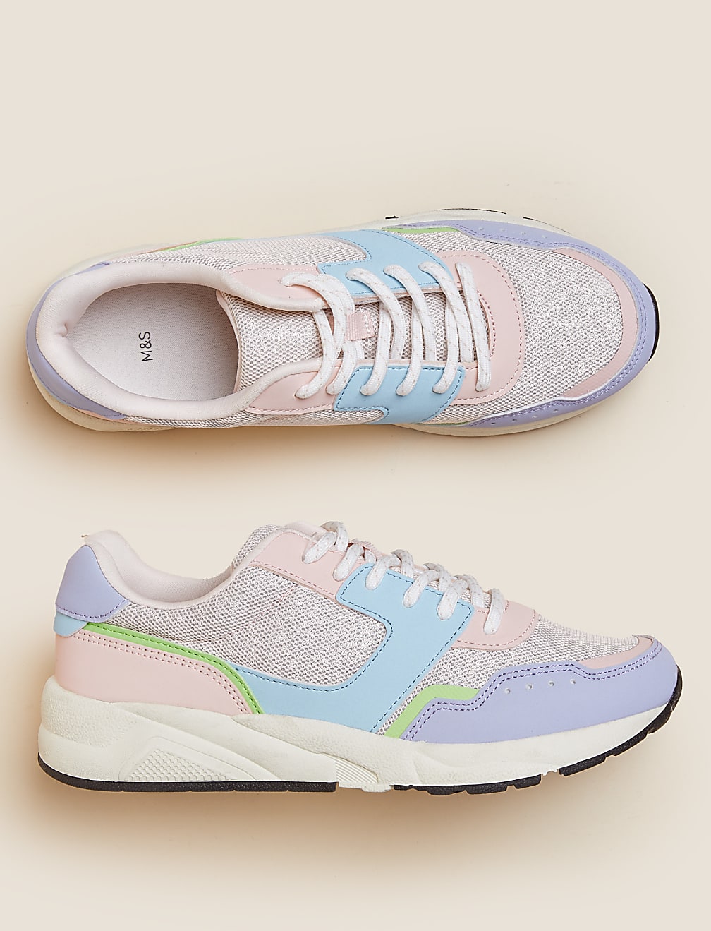 Kids' Freshfeet™ Colour Block Trainers (13 Small - 6 Large)