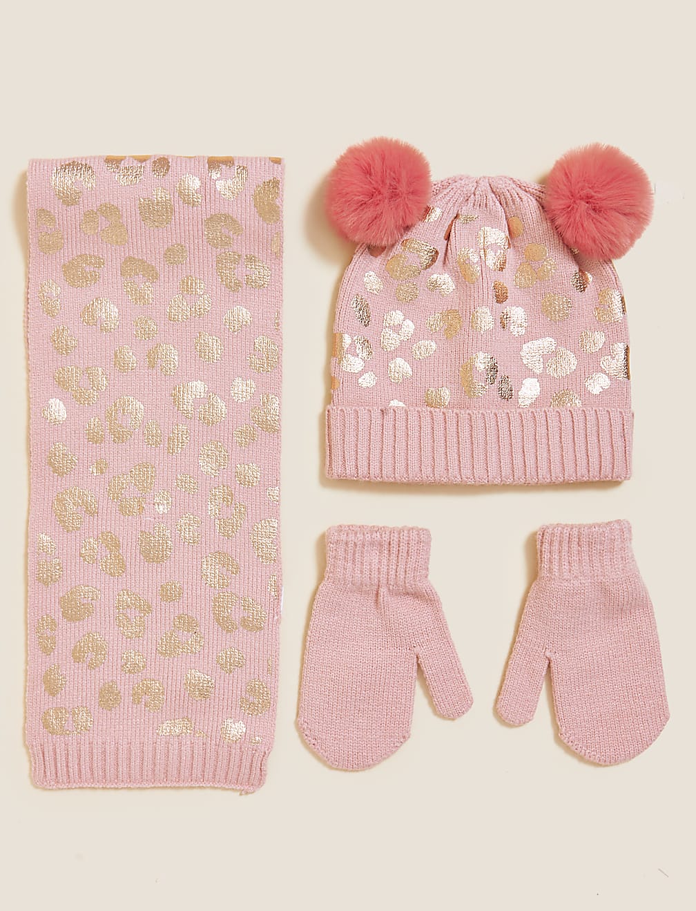 Kids' Leopard Hat, Scarf and Mittens/Glove Set (12 Mths - 13 Yrs)