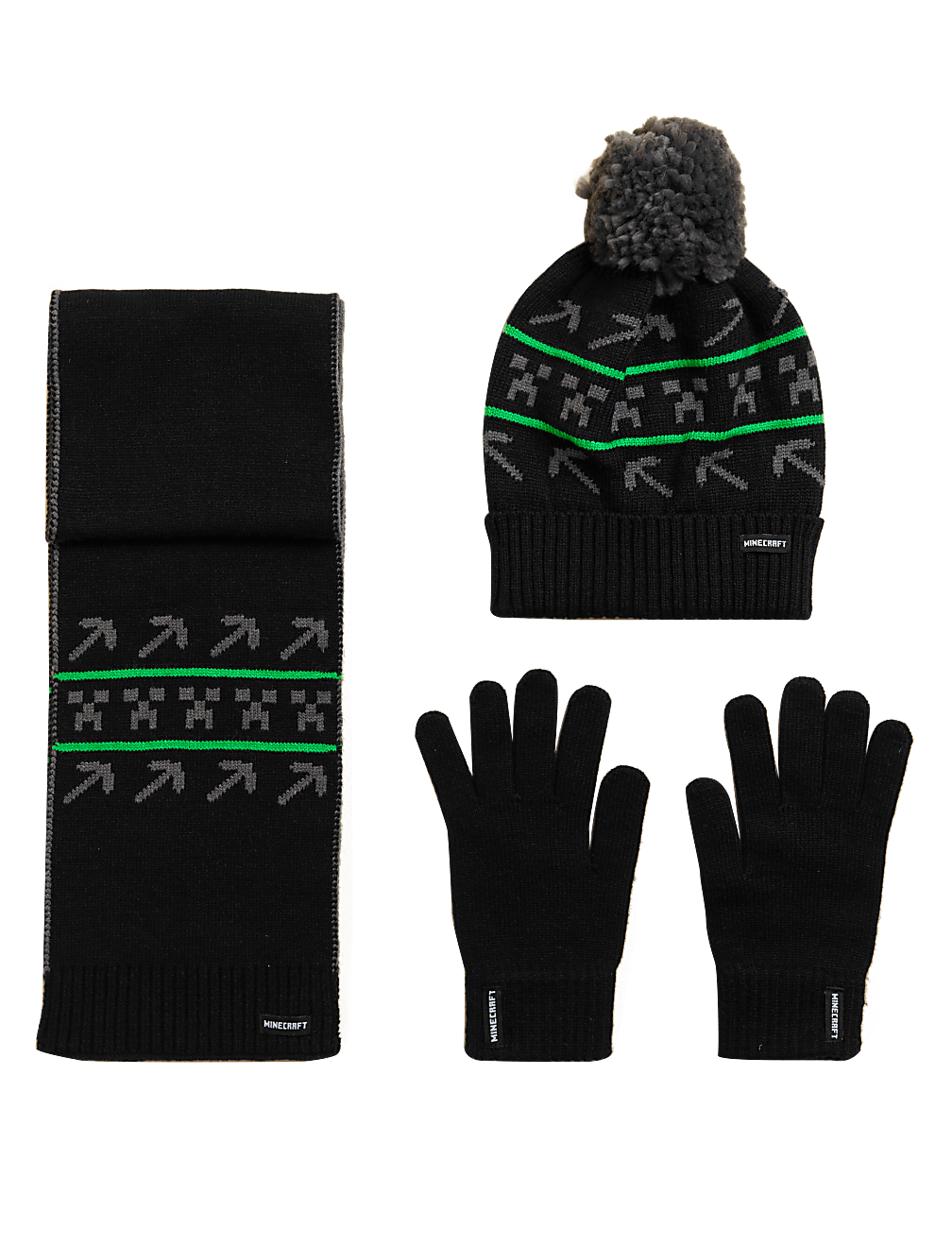 Kids' Minecraft™ Hat, Scarf and Glove Set
