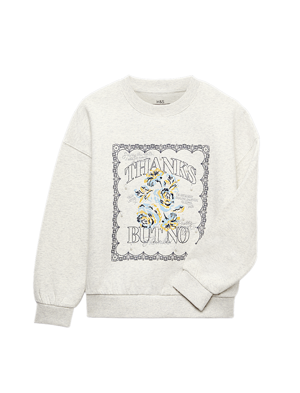 Cotton Rich Graphic Pearl Sweatshirt (6-16 Yrs)