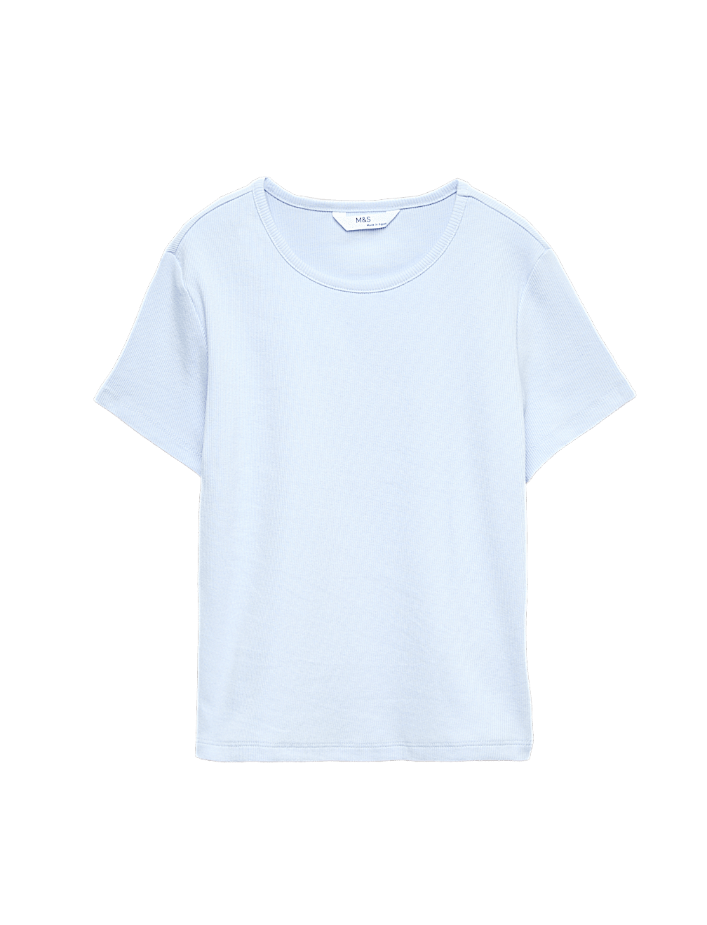 Cotton Rich Ribbed Fitted Crop T-Shirt (6-16 Yrs)