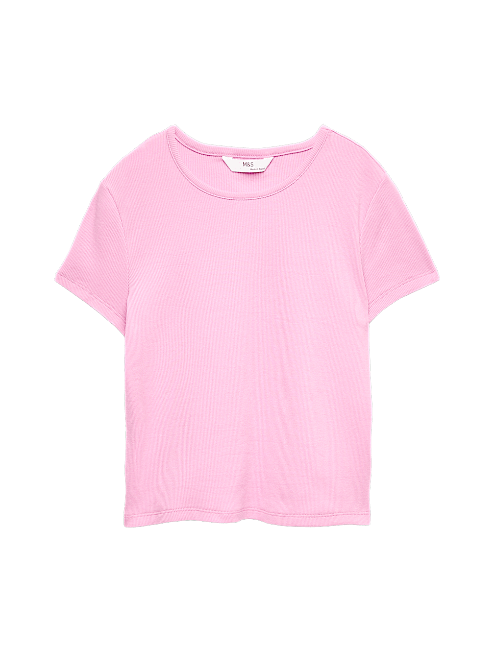 Cotton Rich Ribbed Fitted Crop T-Shirt (6-16 Yrs)