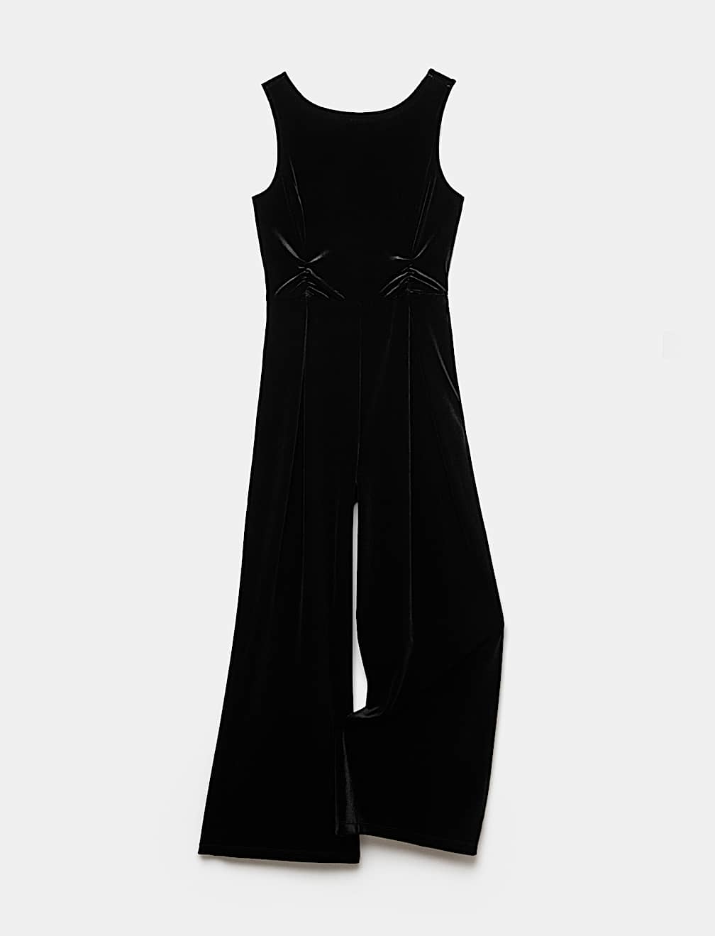 Velvet Wide Leg Pull On Jumpsuit