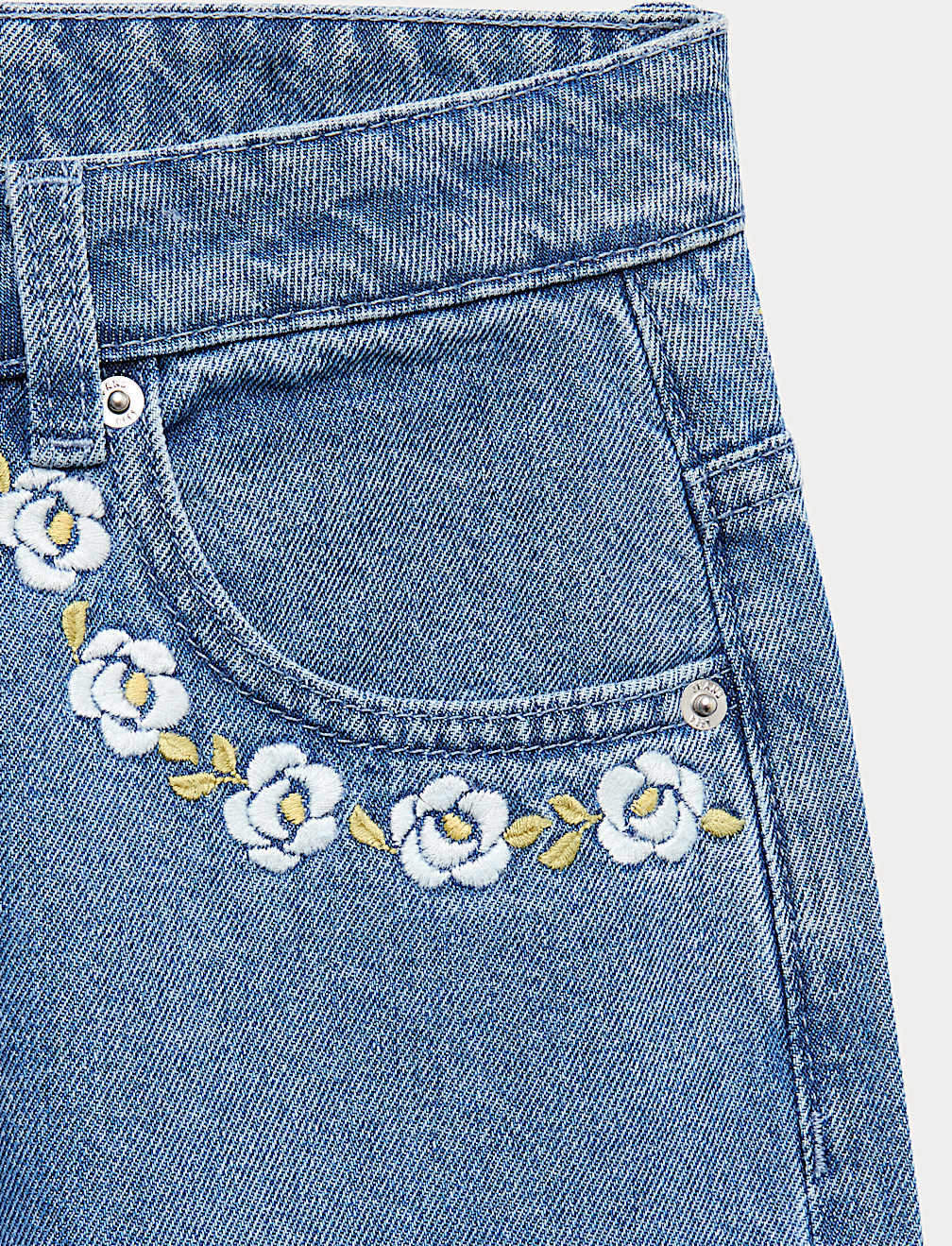 Denim Embroidered Wide Leg Jean (6-16 Yrs)