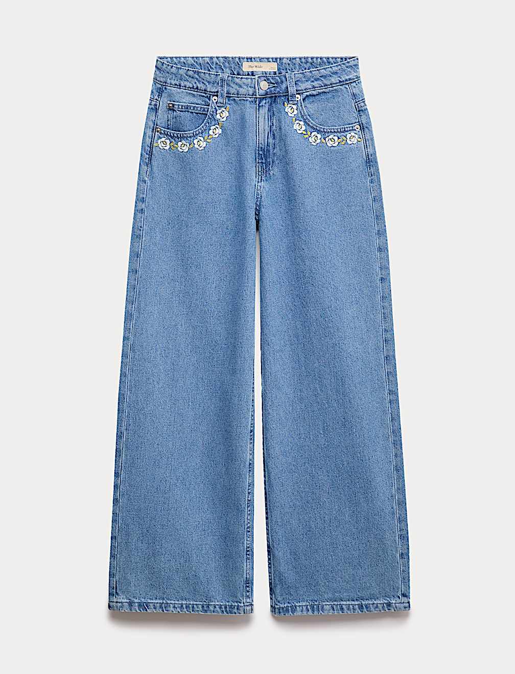 Denim Embroidered Wide Leg Jean (6-16 Yrs)