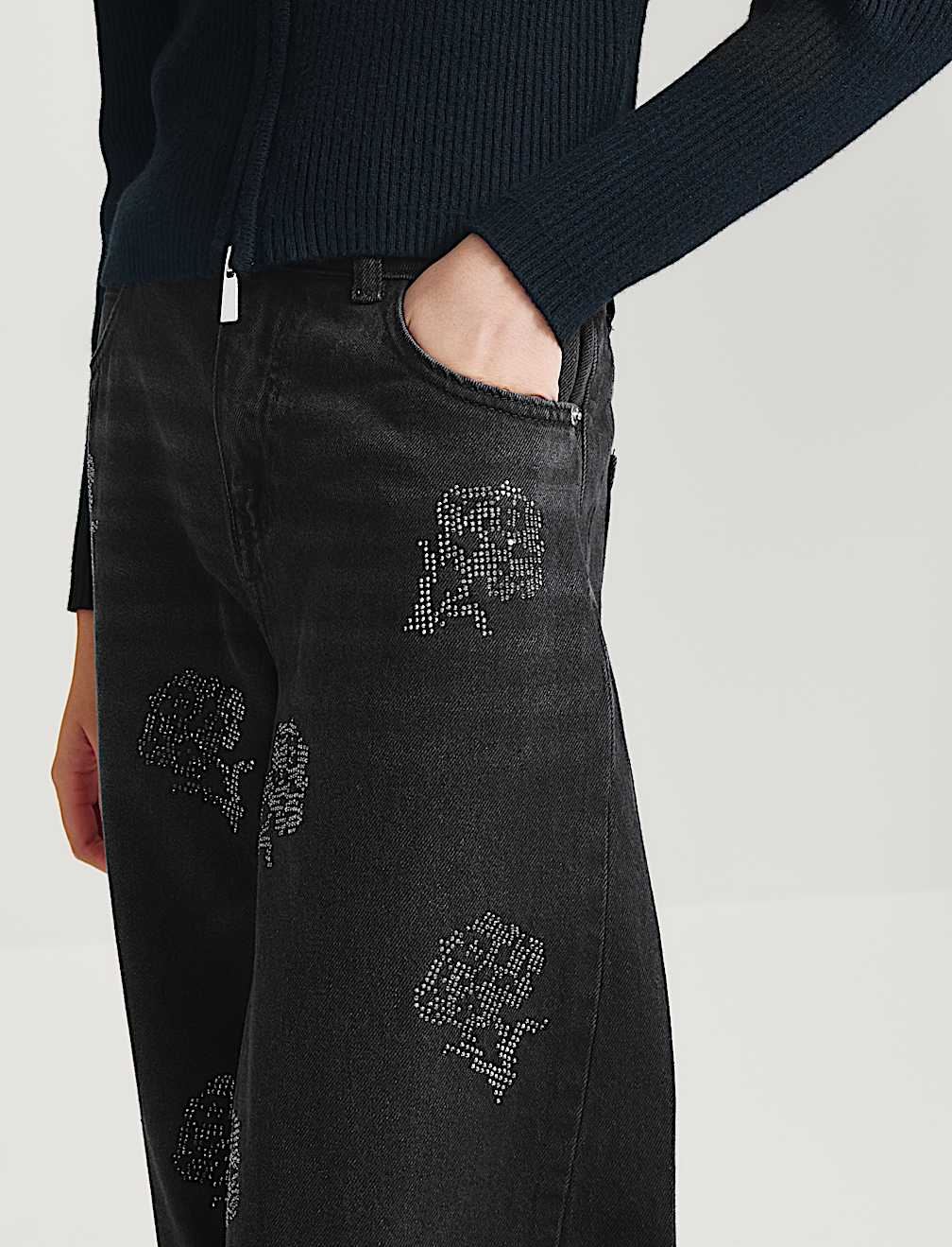 Denim Diamant&eacute; Rose Barrel Leg Jeans (6-16 Yrs)