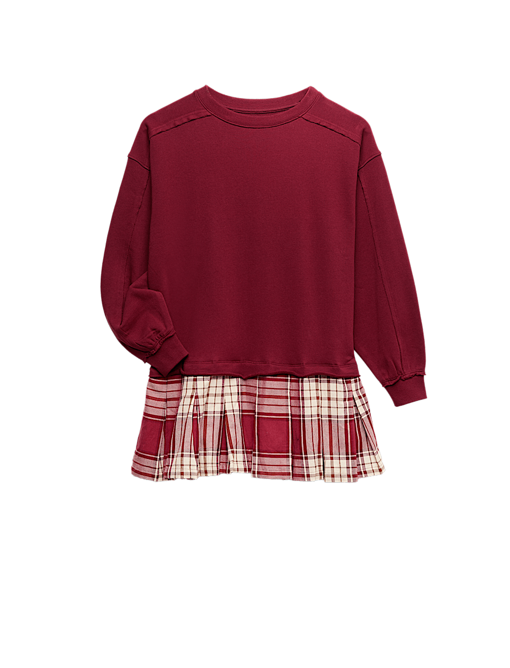 Cotton Rich Checked Sweatshirt Dress (6-16 Yrs)