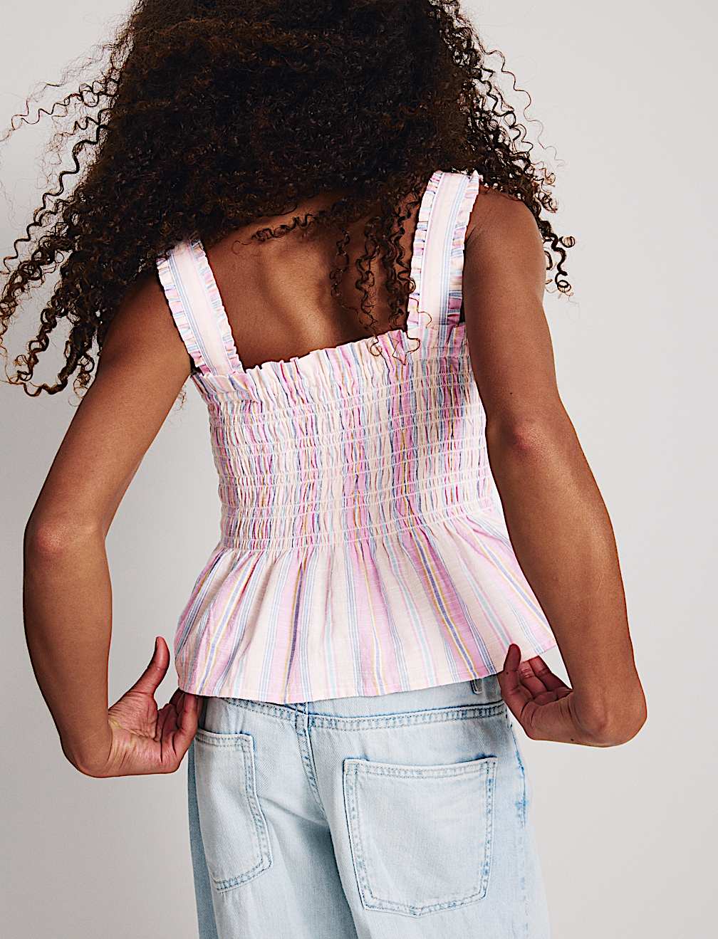 Pure Cotton Shirred Bow Top (6-16 Yrs)