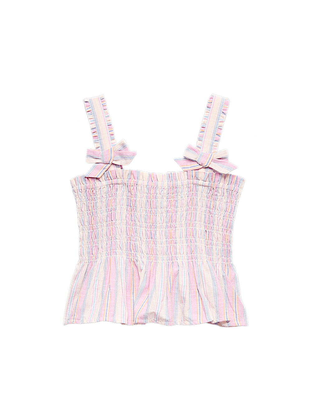 Pure Cotton Shirred Bow Top (6-16 Yrs)