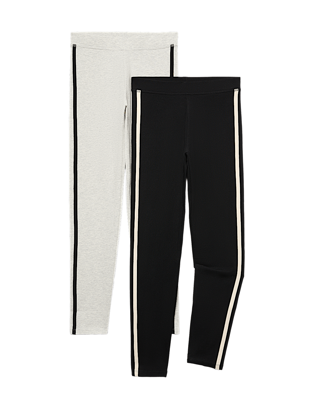 2 Pack Cotton Rich Side Stripe Leggings (6-16 Yrs)