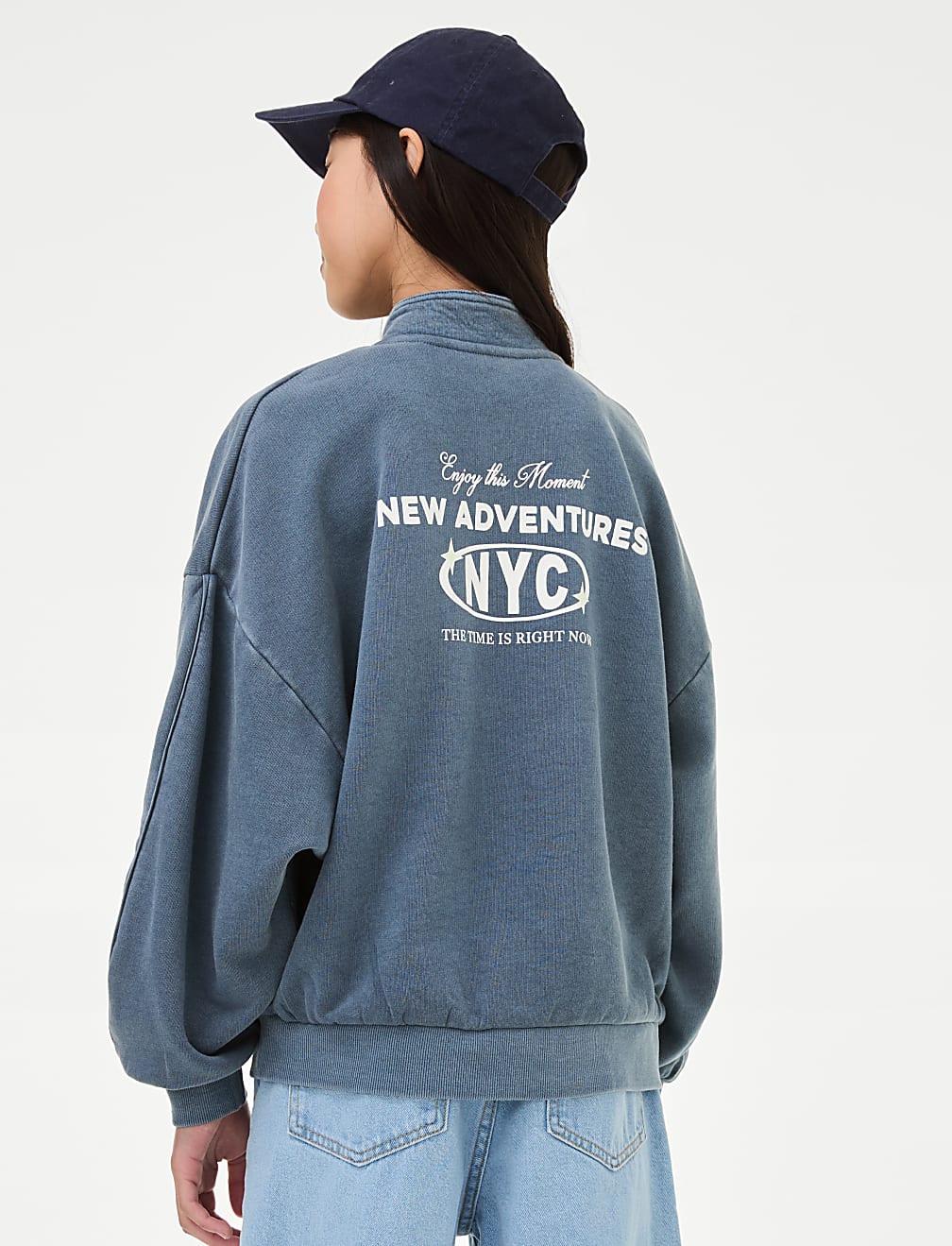 Cotton Rich Graphic Half Zip Sweatshirt (6-16 Yrs)