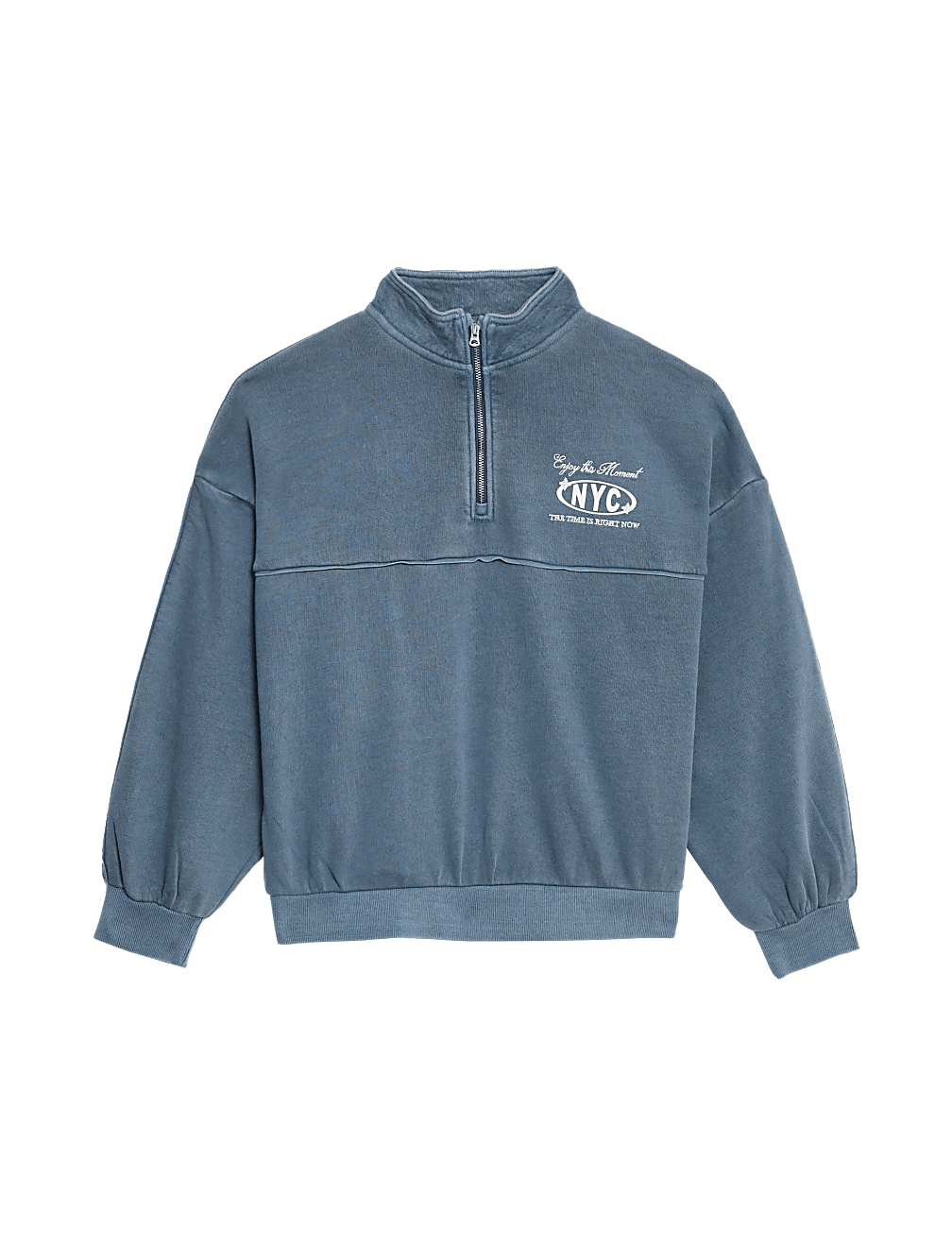 Cotton Rich Graphic Half Zip Sweatshirt (6-16 Yrs)