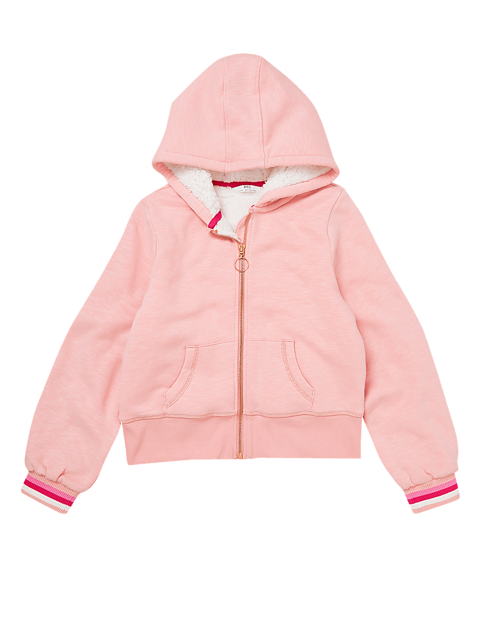 Cotton Borg Lined Zip Hoodie (6-16 Yrs)