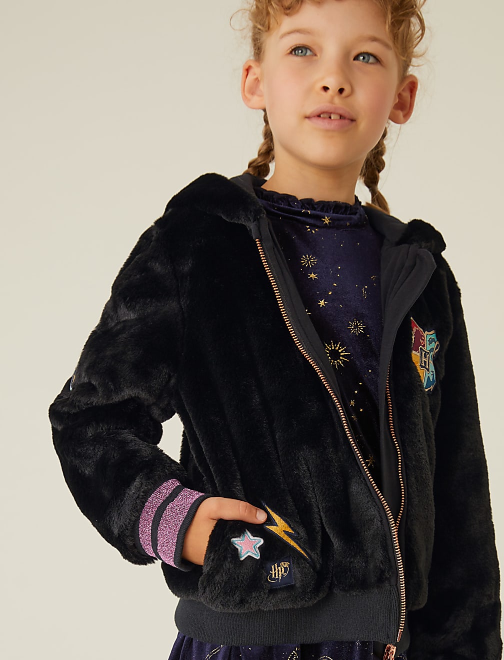 Harry Potter™ Faux Fur Hooded Bomber