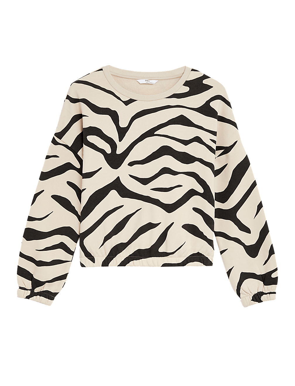 Cotton Rich Zebra Print Sweatshirt