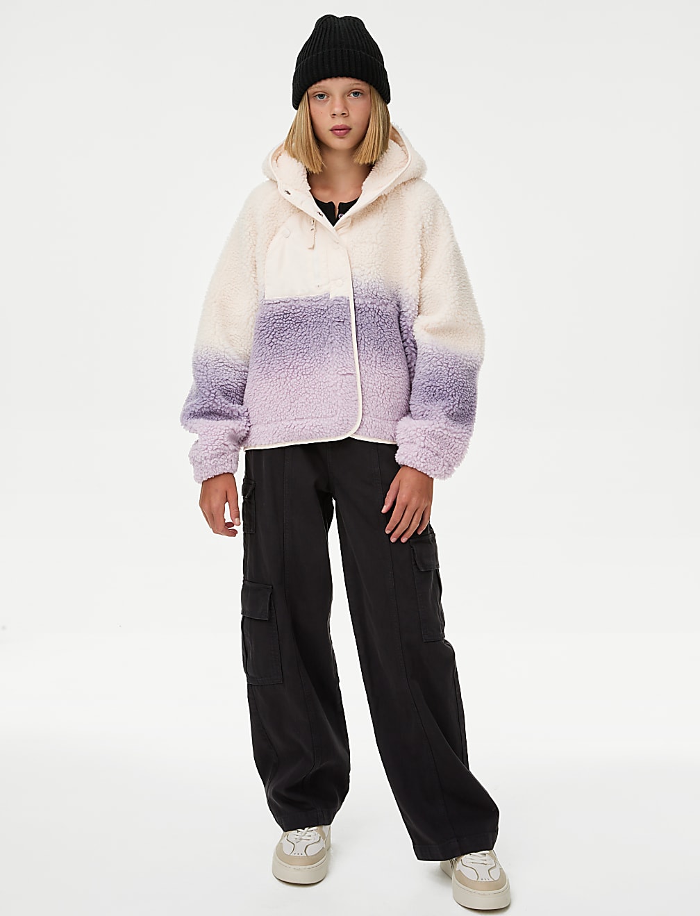 Borg Ombre Hooded Jacket (6-16 Yrs)