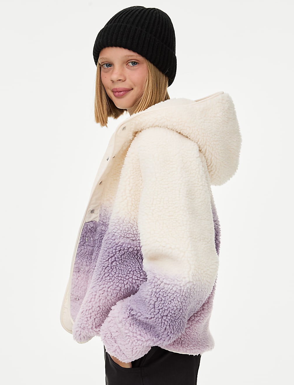 Borg Ombre Hooded Jacket (6-16 Yrs)