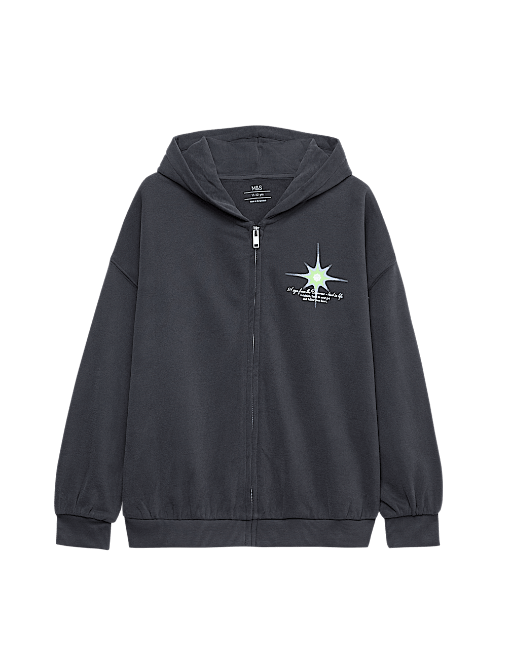 Cotton Rich Star Sign Graphic Zip Hoodie (6-16 Yrs)