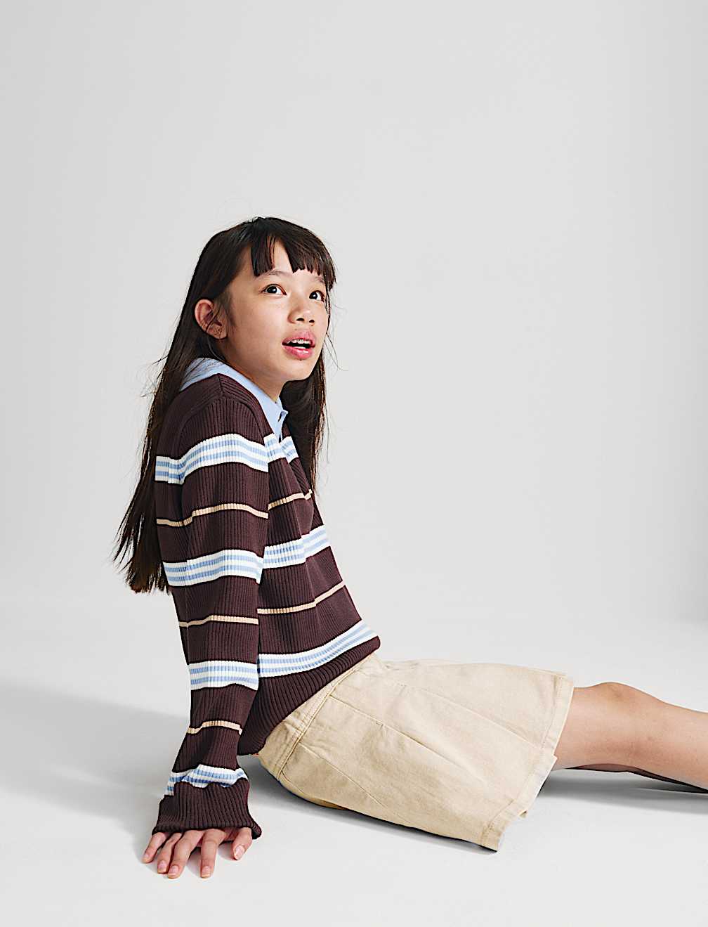 Pure Cotton Pleated Mini Skirt (6-16 Yrs)