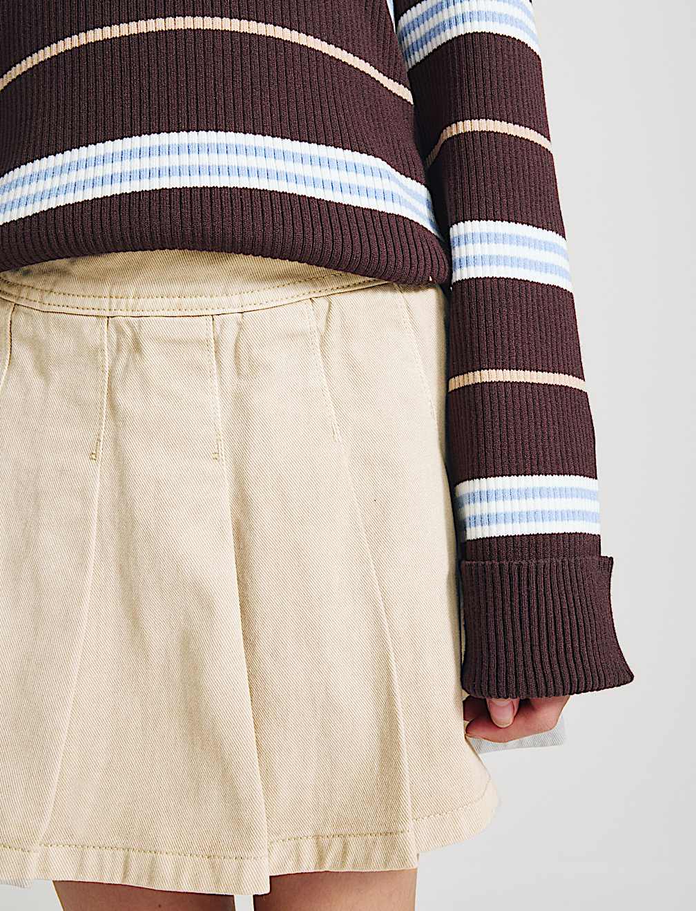 Pure Cotton Pleated Mini Skirt (6-16 Yrs)