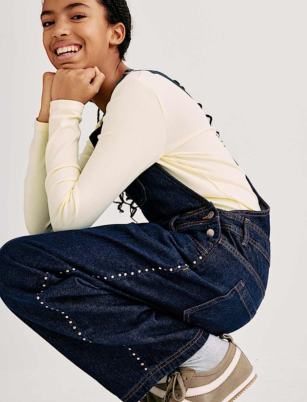 Denim Barrel Dungarees (6-16 Yrs)