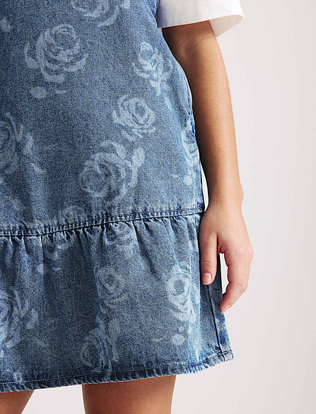 2pc Floral Print Denim Dress and Top (2-16 Yrs)