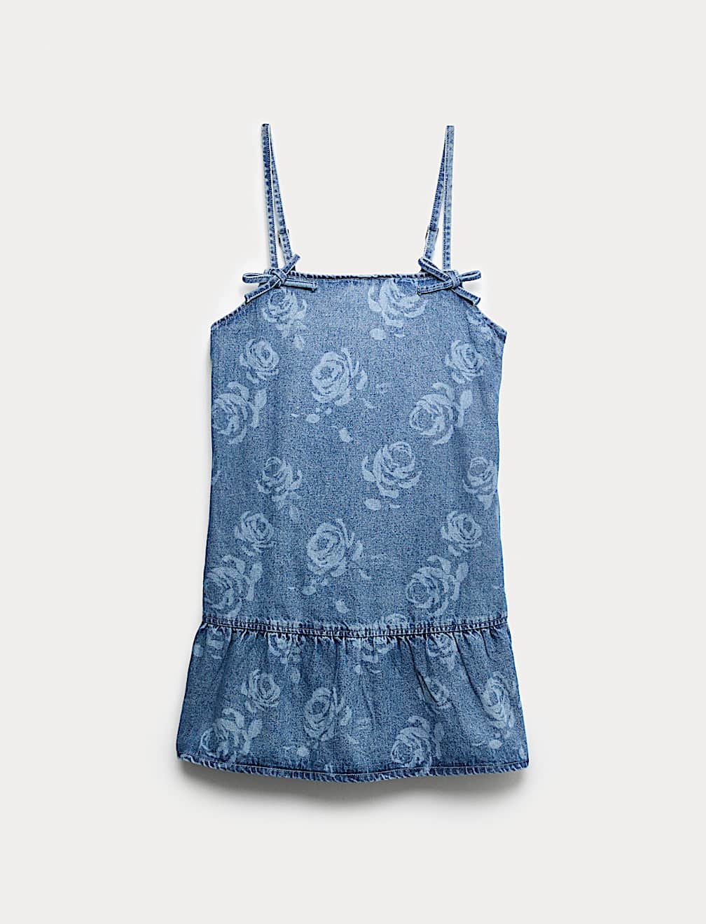 2pc Floral Print Denim Dress and Top (2-16 Yrs)