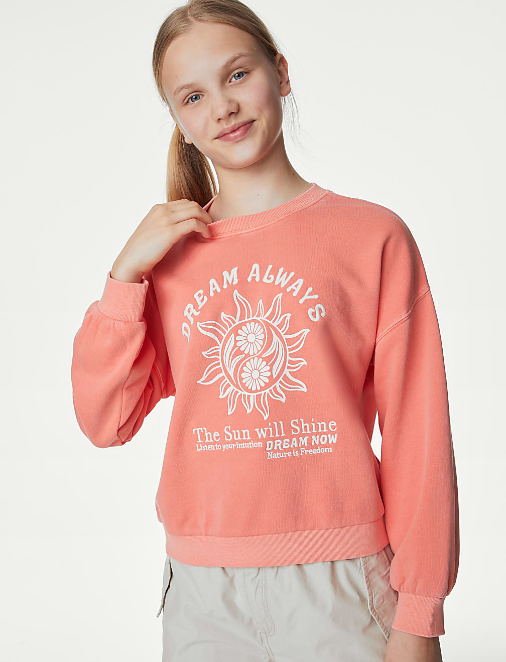 Cotton Rich Slogan Sweatshirt (6-16 Yrs)