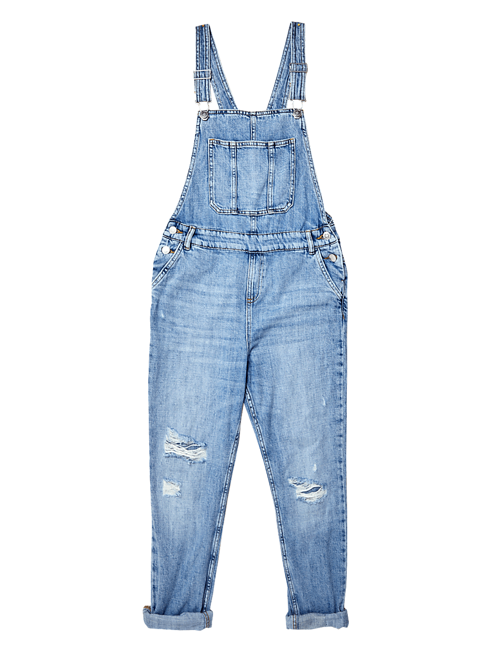 Denim Ripped Dungarees (6-16 Yrs)