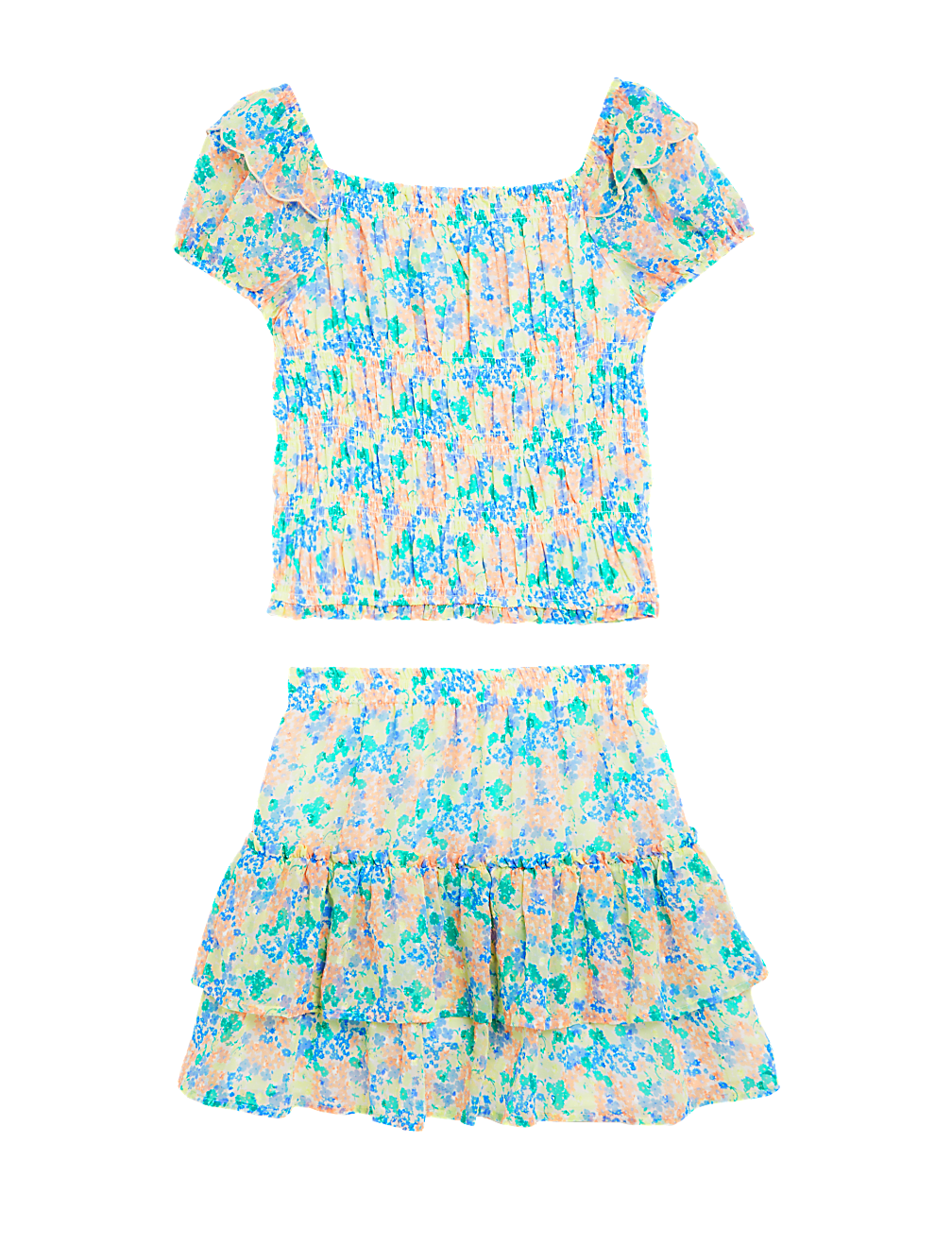 Floral Top & Skirt Outfit